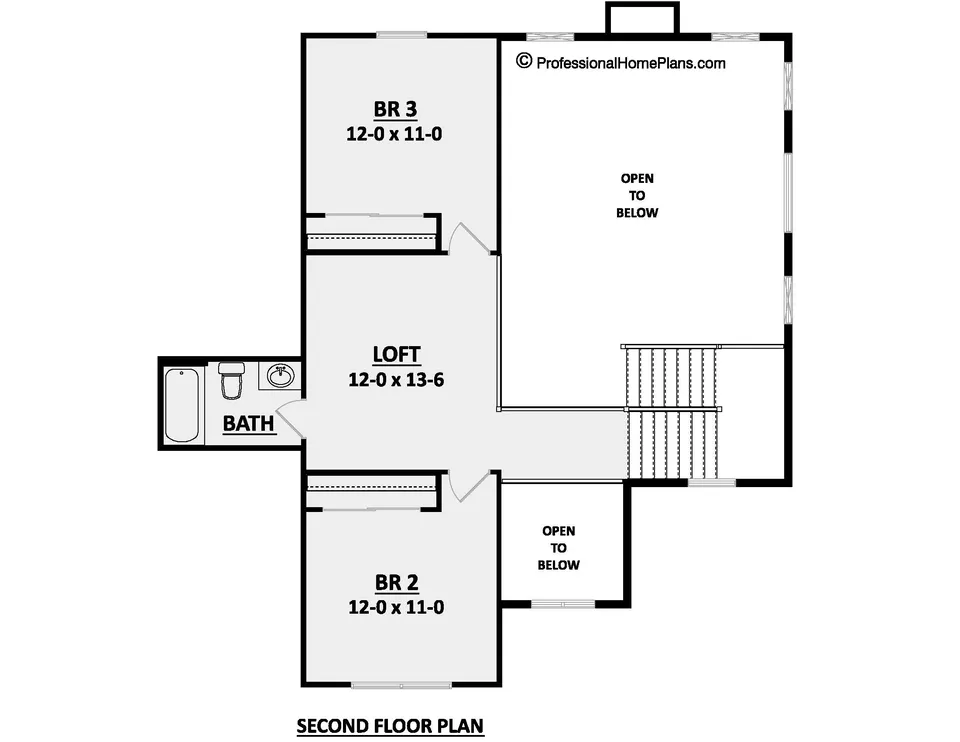 The Carrington second level floor plan